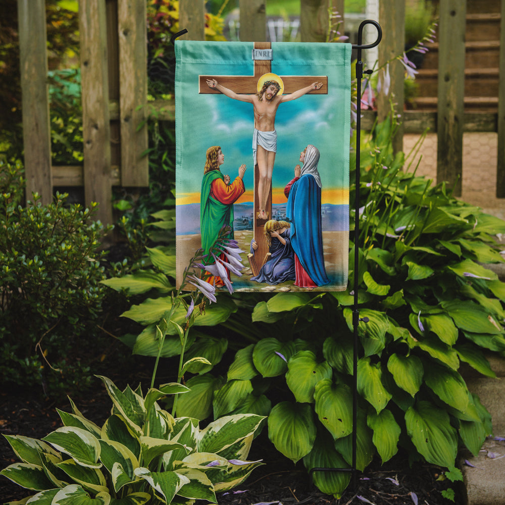 Jesus on the Cross Crucifixion Garden Flag Mailbox Decorative Yard Banner Outside Patio Artwork for Flower Beds, Garden Size, Multicolor