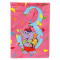 Happy 3rd Birthday Age 3 House Flag 28x40 Porch Sleeve Pole Decorative Outside Yard Banner Artwork Wall Hanging, Polyester