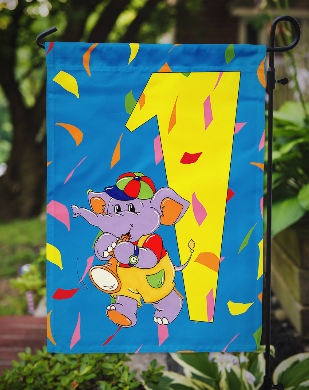 Happy 1st Birthday Age 1 Garden Flag Mailbox Decorative Yard Banner Outside Patio Artwork for Flower Beds, Garden Size, Multicolor