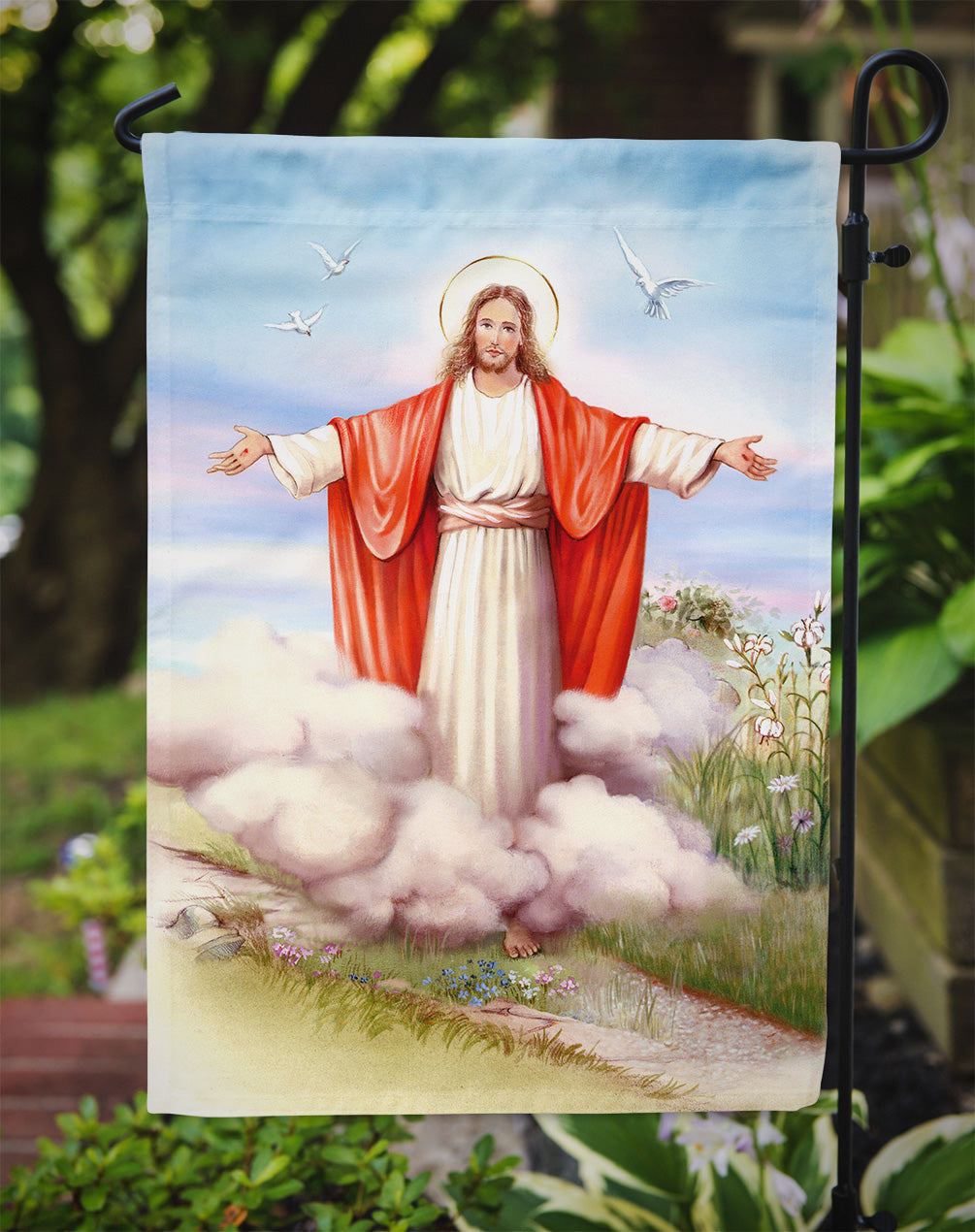 Easter Jesus is Risen Garden Flag Mailbox Decorative Yard Banner Outside Patio Artwork for Flower Beds, Garden Size, Multicolor