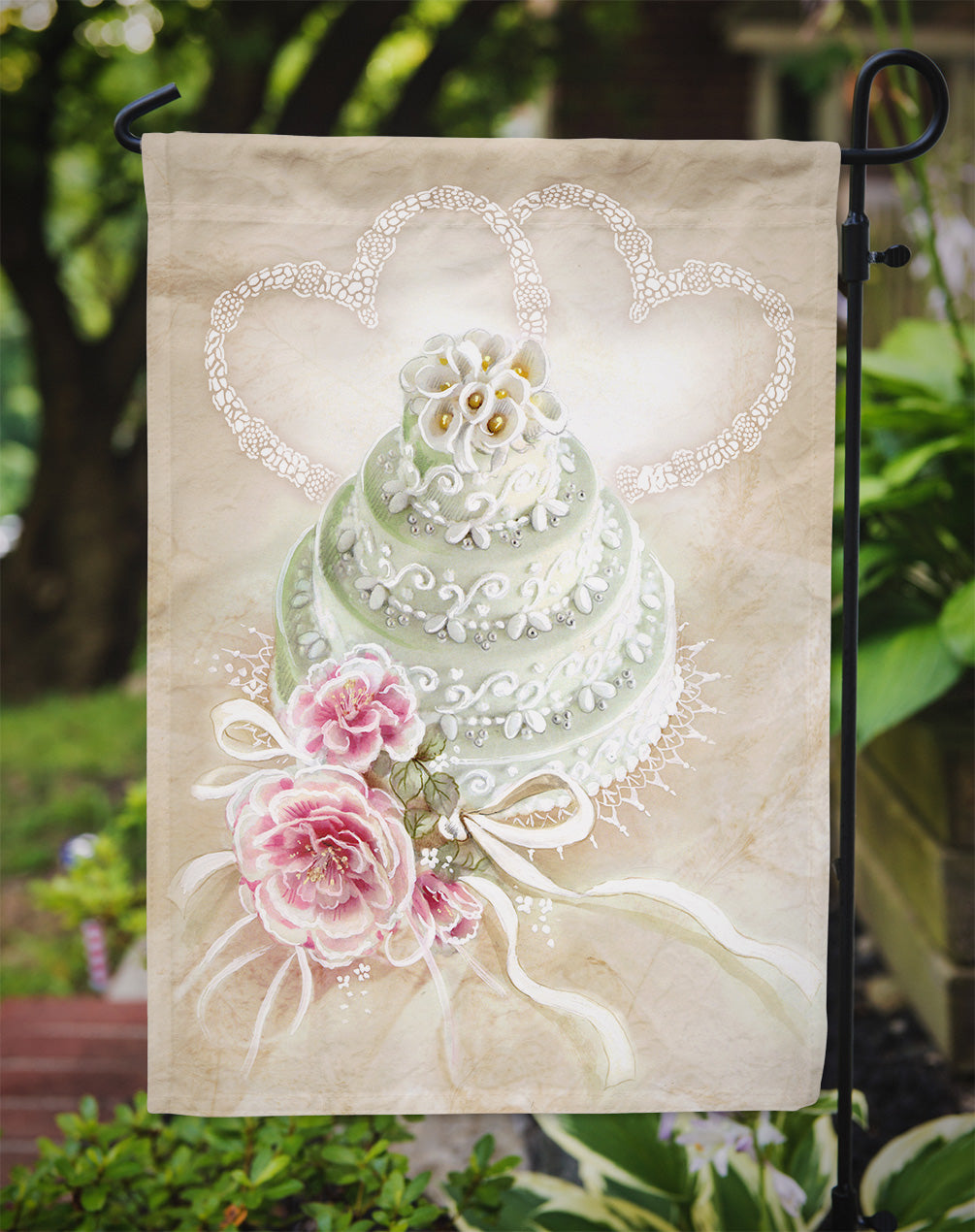 Wedding Cake Garden Flag Mailbox Decorative Yard Banner Outside Patio Artwork for Flower Beds, Garden Size, Multicolor