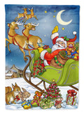 Christmas Santa taking Off Garden Flag Mailbox Decorative Yard Banner Outside Patio Artwork for Flower Beds, Garden Size, Multicolor