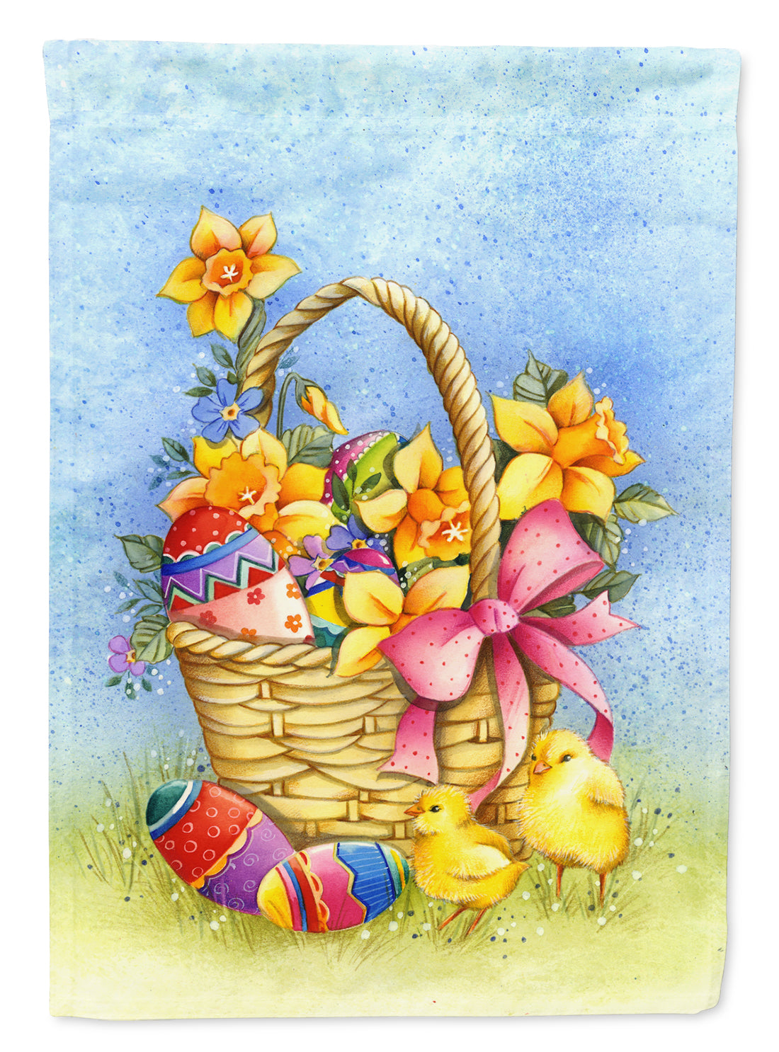 Easter Basket with Flowers Garden Flag Mailbox Decorative Yard Banner Outside Patio Artwork for Flower Beds, Garden Size, Multicolor