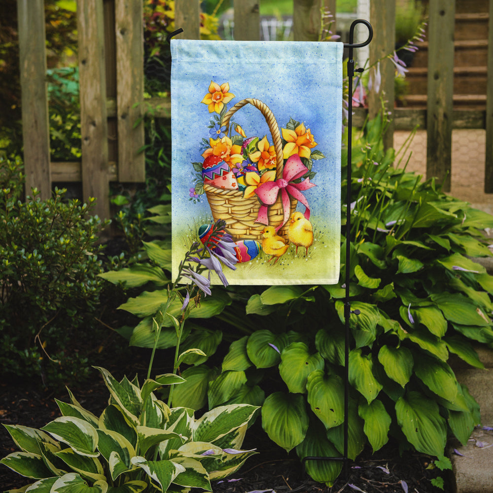 Easter Basket with Flowers Garden Flag Mailbox Decorative Yard Banner Outside Patio Artwork for Flower Beds, Garden Size, Multicolor