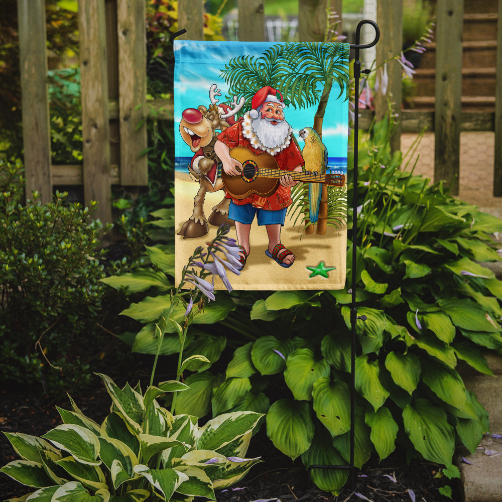 Beach Christmas Santa Claus Island Time Garden Flag Mailbox Decorative Yard Banner Outside Patio Artwork for Flower Beds, Garden Size, Multicolor