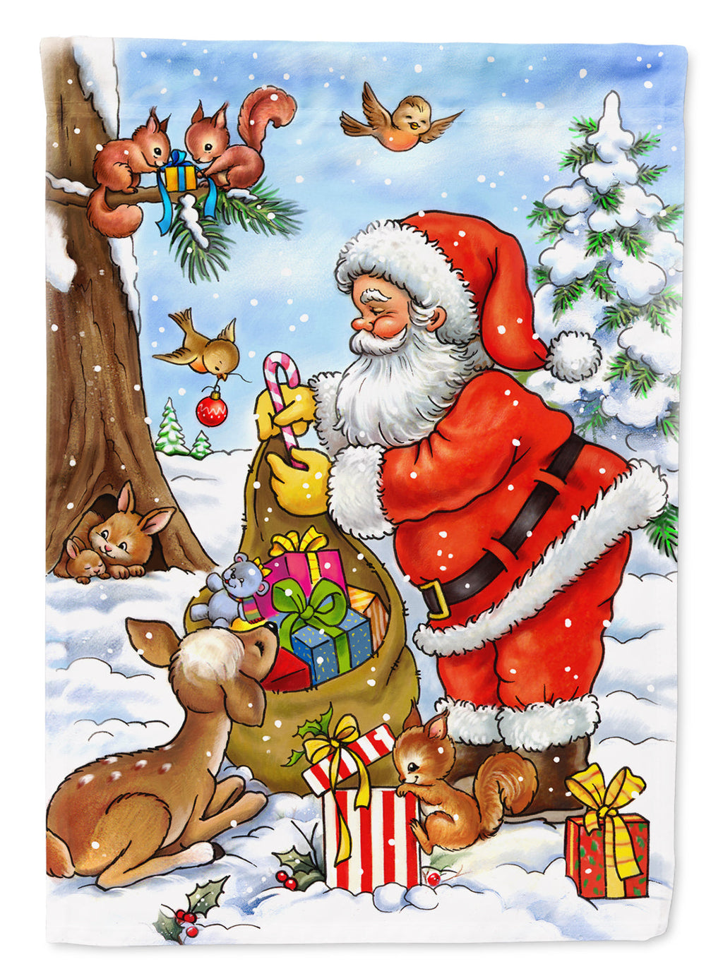 Christmas Santa Claus handing out presents Garden Flag Mailbox Decorative Yard Banner Outside Patio Artwork for Flower Beds, Garden Size, Multicolor