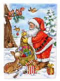 Christmas Santa Claus handing out presents Garden Flag Mailbox Decorative Yard Banner Outside Patio Artwork for Flower Beds, Garden Size, Multicolor