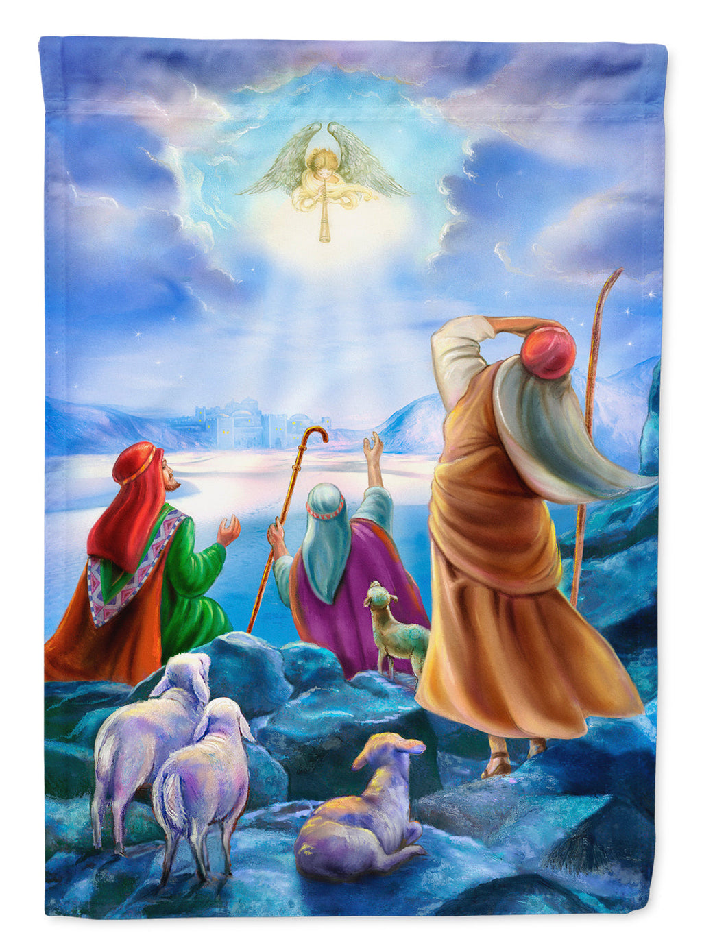 The Shepherds and Angels Appeared Garden Flag Mailbox Decorative Yard Banner Outside Patio Artwork for Flower Beds, Garden Size, Multicolor