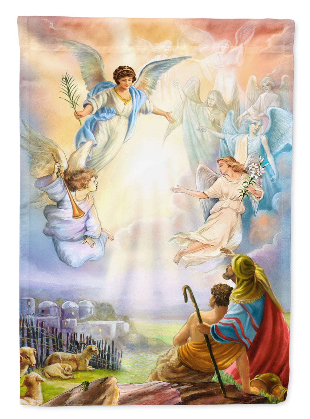 The Shepherds and Angels Appearing Garden Flag Mailbox Decorative Yard Banner Outside Patio Artwork for Flower Beds, Garden Size, Multicolor