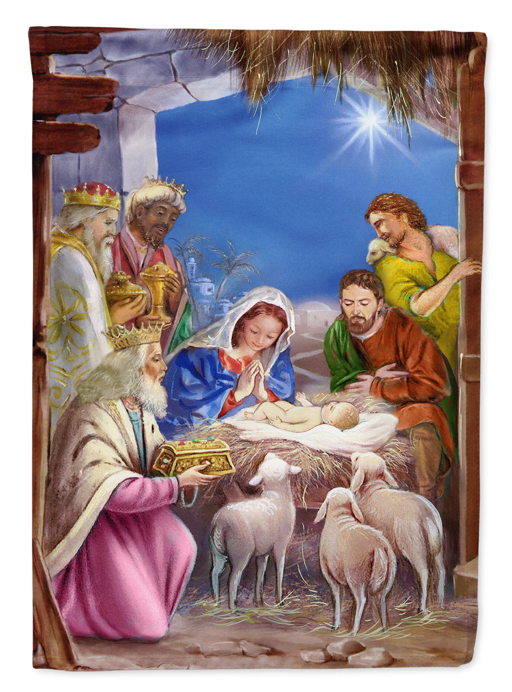 The Wise Men at the Nativity Christmas Garden Flag Mailbox Decorative Yard Banner Outside Patio Artwork for Flower Beds, Garden Size, Multicolor