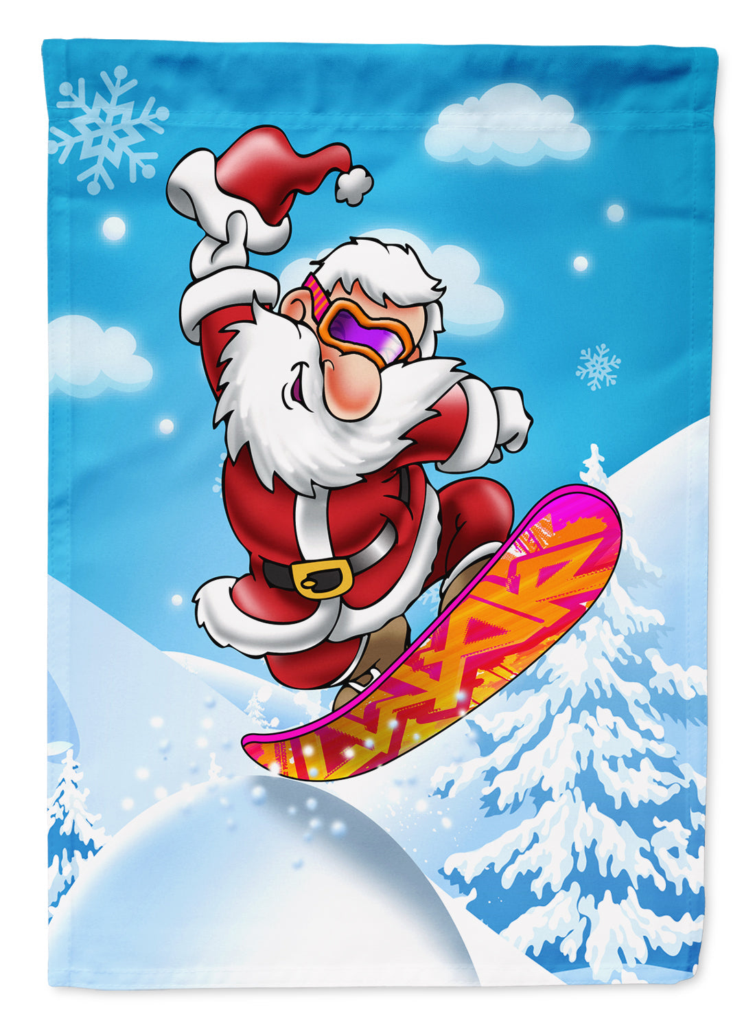 Christmas Santa Claus Snowboarding Garden Flag Mailbox Decorative Yard Banner Outside Patio Artwork for Flower Beds, Garden Size, Multicolor