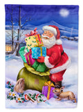 Christmas Santa Claus with Rabbits Garden Flag Mailbox Decorative Yard Banner Outside Patio Artwork for Flower Beds, Garden Size, Multicolor