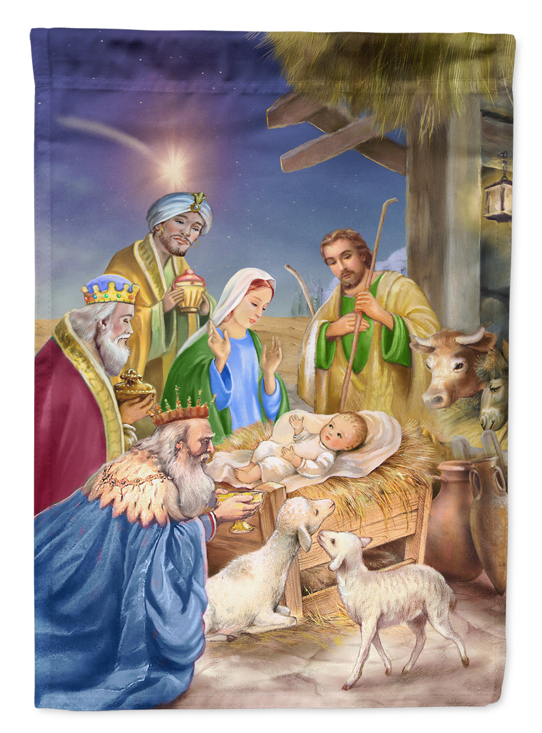 Christmas Nativity with Wise Men Garden Flag Mailbox Decorative Yard Banner Outside Patio Artwork for Flower Beds, Garden Size, Multicolor