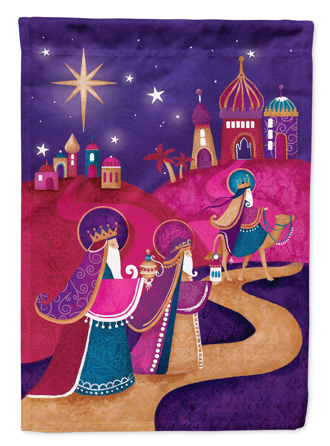 Christmas Wise Men in Purple Garden Flag Mailbox Decorative Yard Banner Outside Patio Artwork for Flower Beds, Garden Size, Multicolor