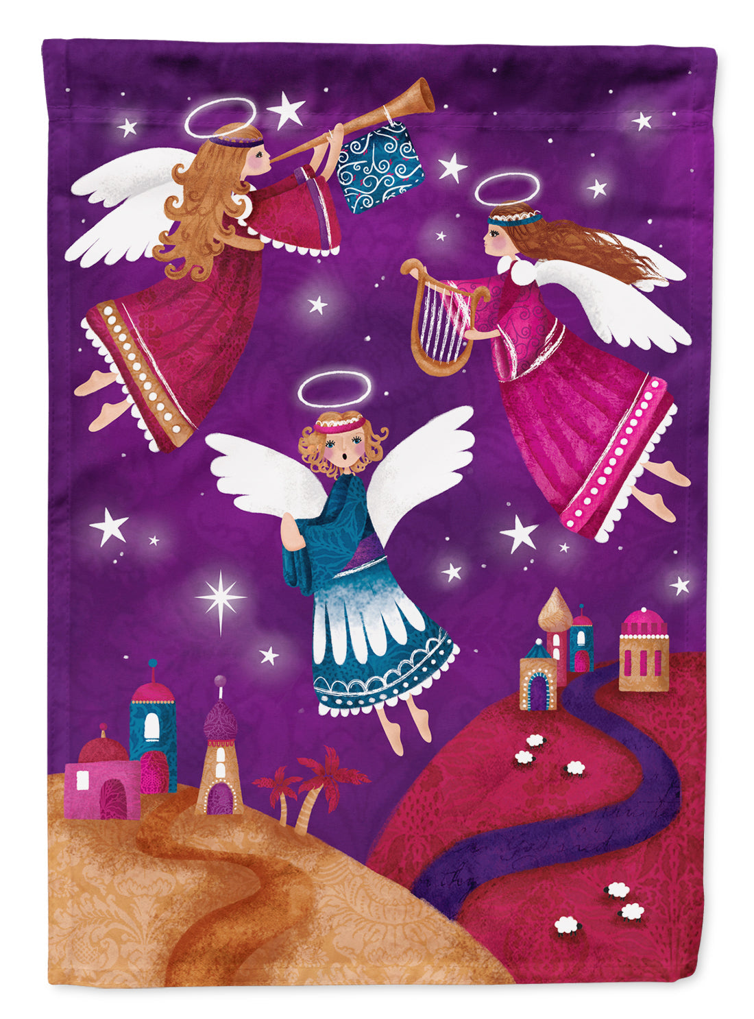 Christmas Angels in Purple Garden Flag Mailbox Decorative Yard Banner Outside Patio Artwork for Flower Beds, Garden Size, Multicolor