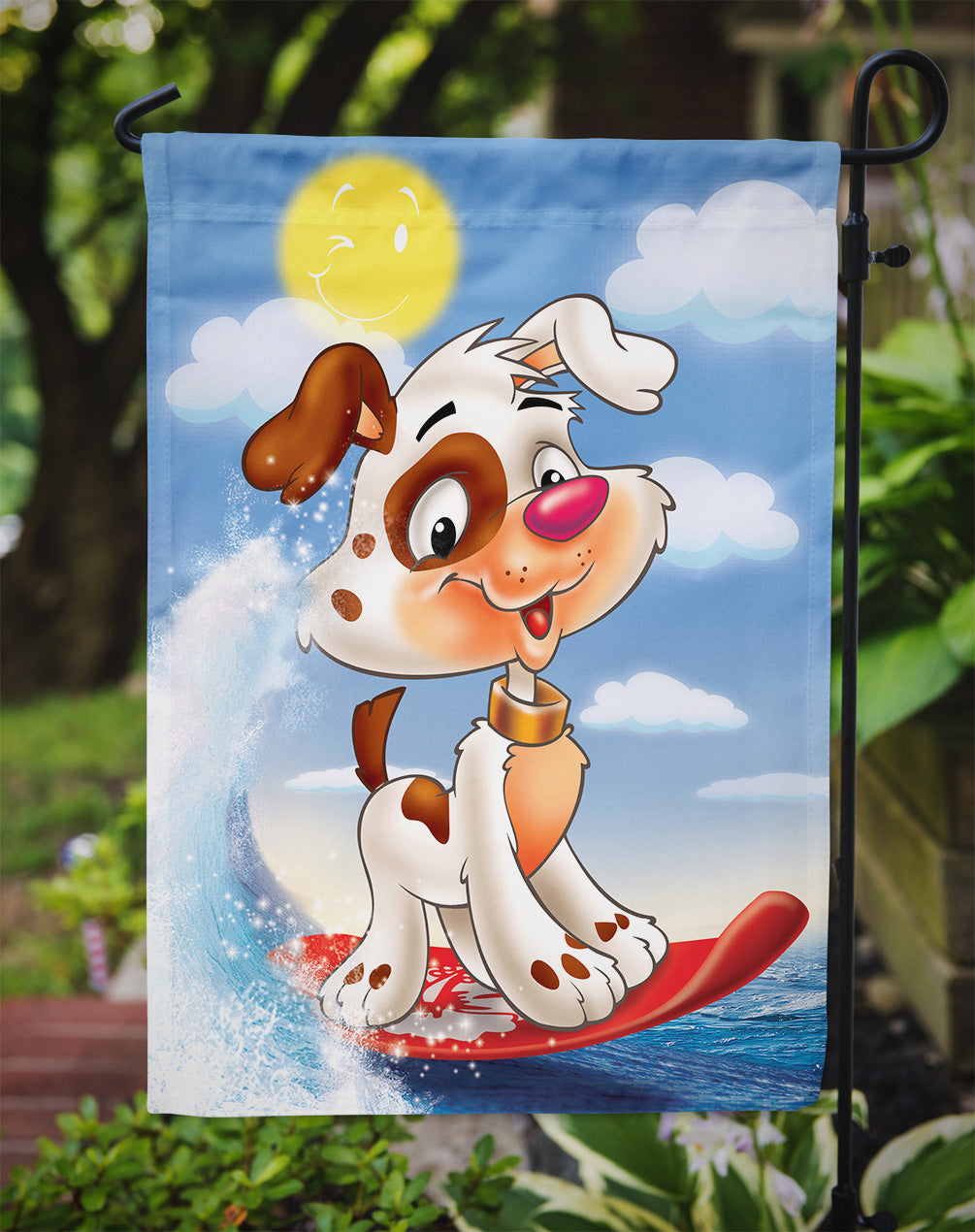 Dog Water Skiing Garden Flag Mailbox Decorative Yard Banner Outside Patio Artwork for Flower Beds, Garden Size, Multicolor