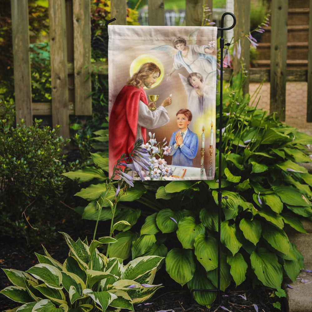 First Communion Boy Garden Flag Mailbox Decorative Yard Banner Outside Patio Artwork for Flower Beds, Garden Size, Multicolor