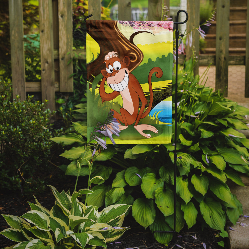 Monkey under the Tree Garden Flag Mailbox Decorative Yard Banner Outside Patio Artwork for Flower Beds, Garden Size, Multicolor