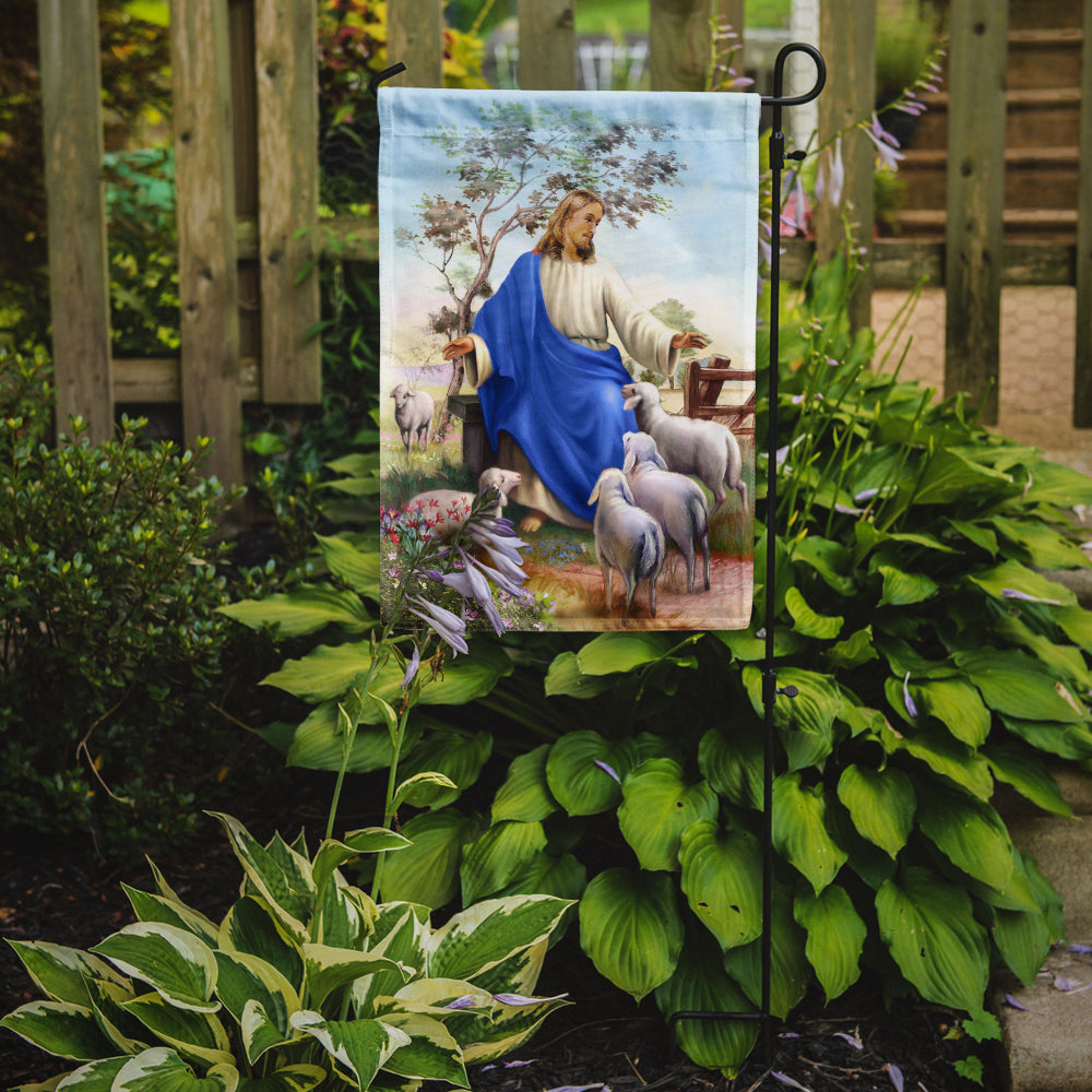Jesus and his flock of sheep Garden Flag Mailbox Decorative Yard Banner Outside Patio Artwork for Flower Beds, Garden Size, Multicolor