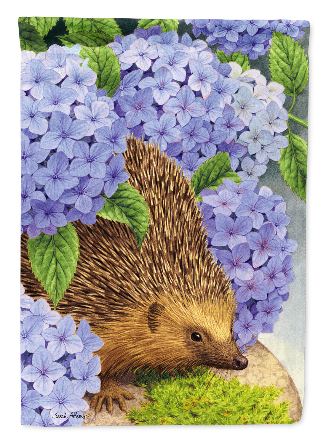 Hedgehog & Hydrangea Garden Flag Mailbox Decorative Yard Banner Outside Patio Artwork for Flower Beds, Garden Size, Multicolor