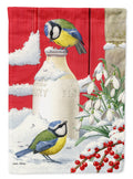 Eurasian Blue Tits Birds & Milk Bottles Garden Flag Mailbox Decorative Yard Banner Outside Patio Artwork for Flower Beds, Garden Size, Multicolor