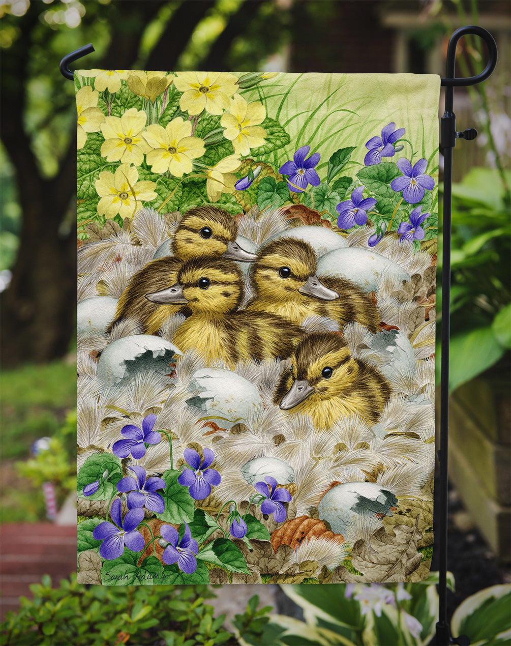 Mallard Duck Chicks Garden Flag Mailbox Decorative Yard Banner Outside Patio Artwork for Flower Beds, Garden Size, Multicolor