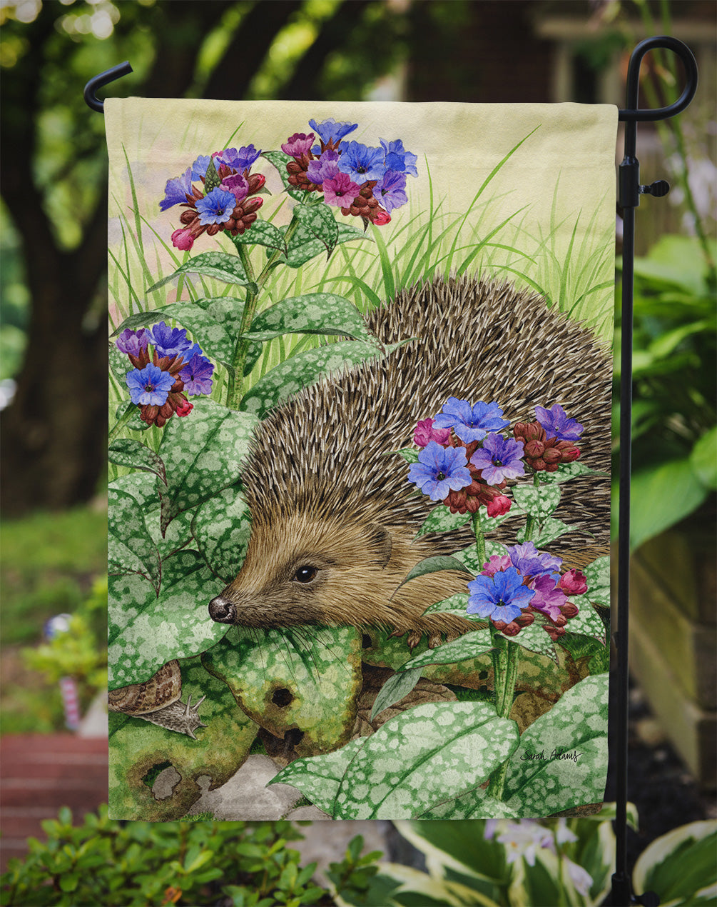 Hedgehog Garden Flag Mailbox Decorative Yard Banner Outside Patio Artwork for Flower Beds, Garden Size, Multicolor