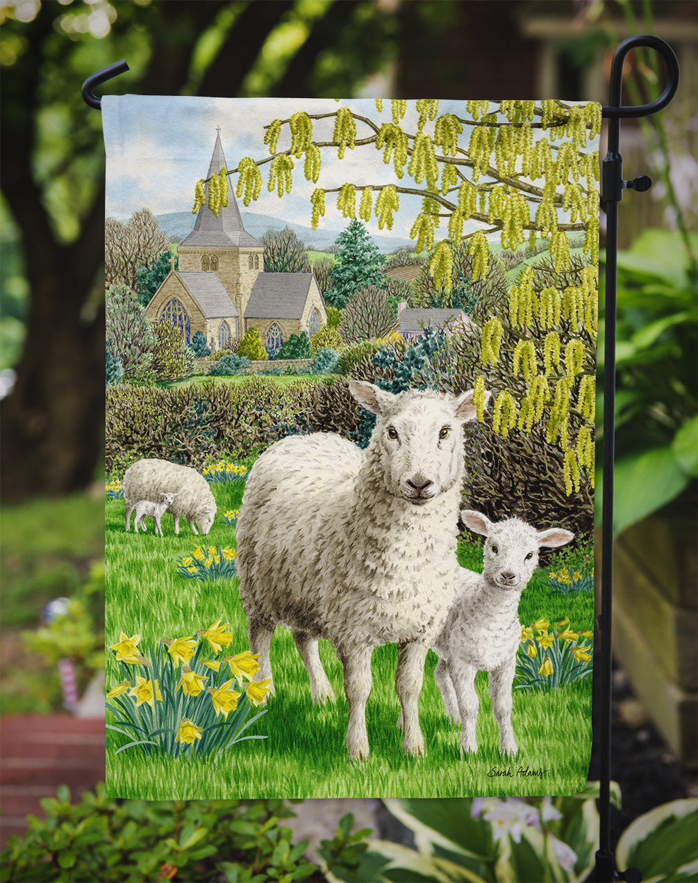 Sheep Garden Flag Mailbox Decorative Yard Banner Outside Patio Artwork for Flower Beds, Garden Size, Multicolor
