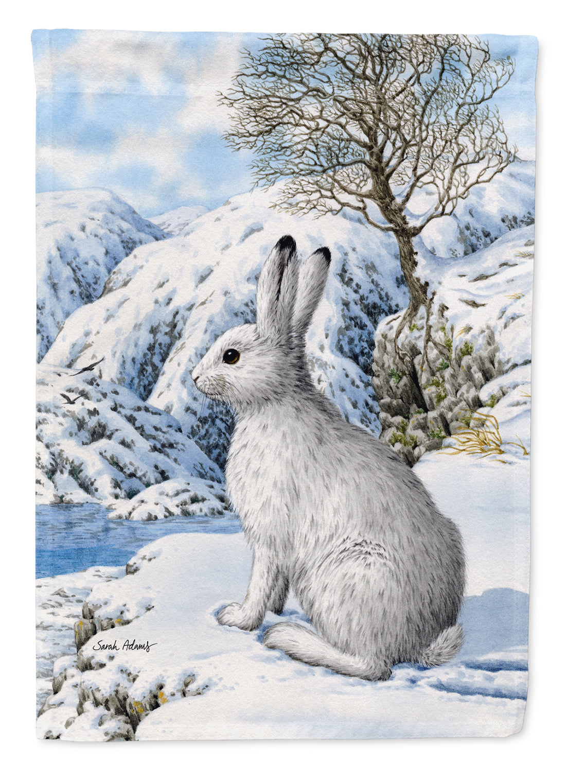 Mountain Hare White Rabbit Garden Flag Mailbox Decorative Yard Banner Outside Patio Artwork for Flower Beds, Garden Size, Multicolor