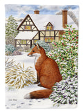 Fox by the Cottage House Flag 28x40 Porch Sleeve Pole Decorative Outside Yard Banner Artwork Wall Hanging, Polyester