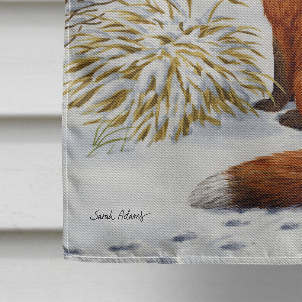 Fox by the Cottage House Flag 28x40 Porch Sleeve Pole Decorative Outside Yard Banner Artwork Wall Hanging, Polyester