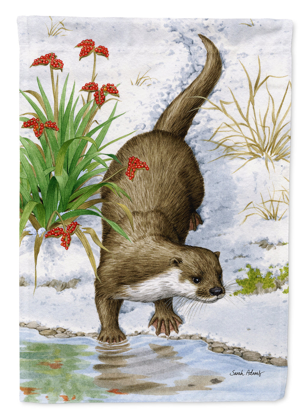 Otter by the Water Garden Flag Mailbox Decorative Yard Banner Outside Patio Artwork for Flower Beds, Garden Size, Multicolor