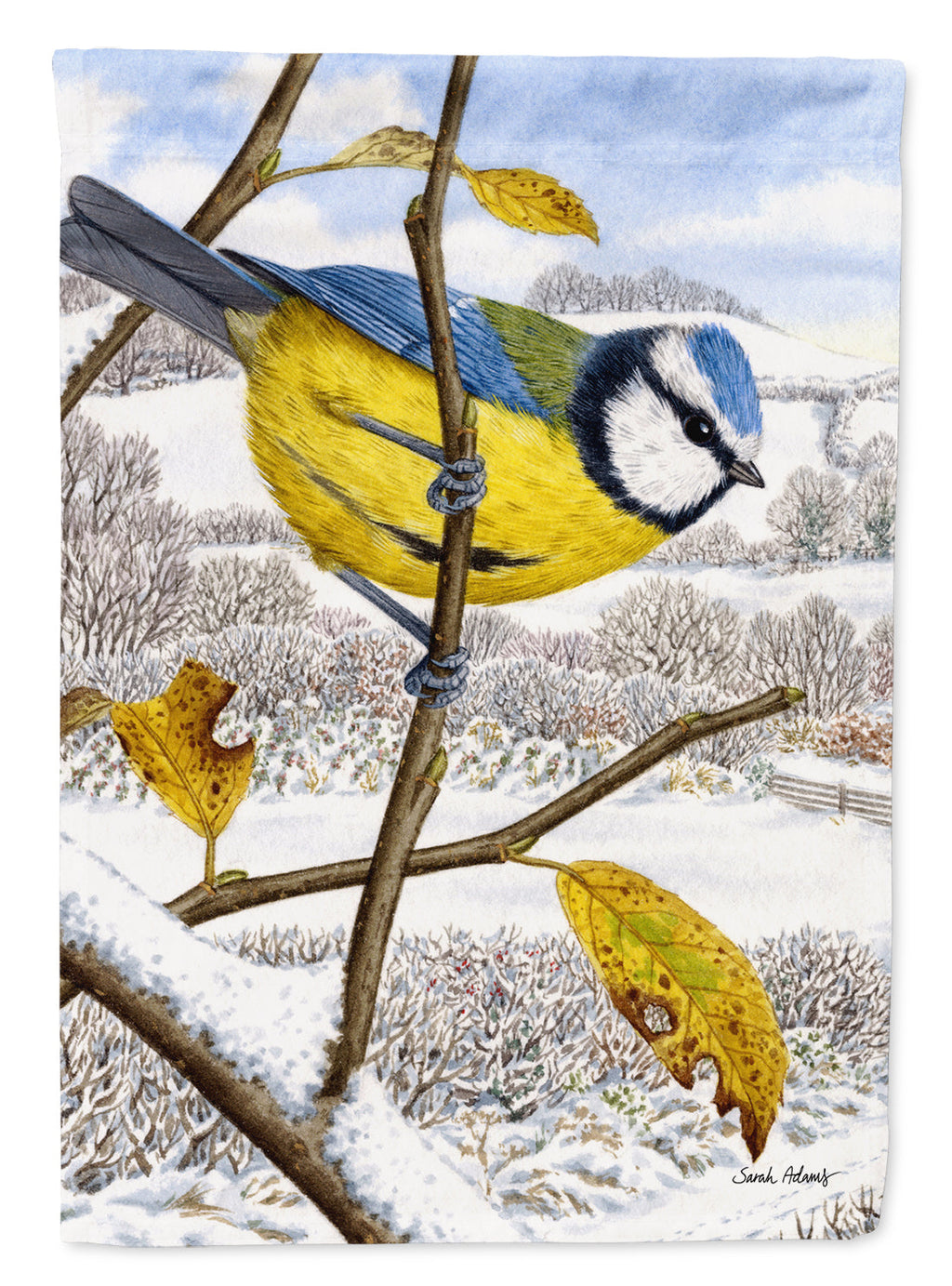 Eurasian Blue Tits Bird Garden Flag Mailbox Decorative Yard Banner Outside Patio Artwork for Flower Beds, Garden Size, Multicolor