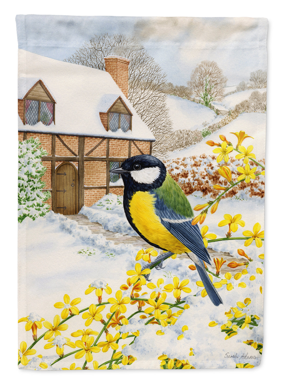 Great Tit Garden Flag Mailbox Decorative Yard Banner Outside Patio Artwork for Flower Beds, Garden Size, Multicolor