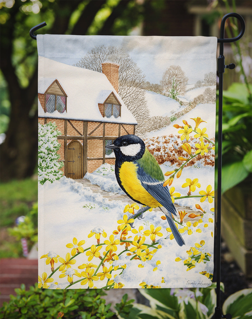 Great Tit Garden Flag Mailbox Decorative Yard Banner Outside Patio Artwork for Flower Beds, Garden Size, Multicolor