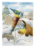 Eurasian Blue Tits Birds in Flower Pot Garden Flag Mailbox Decorative Yard Banner Outside Patio Artwork for Flower Beds, Garden Size, Multicolor