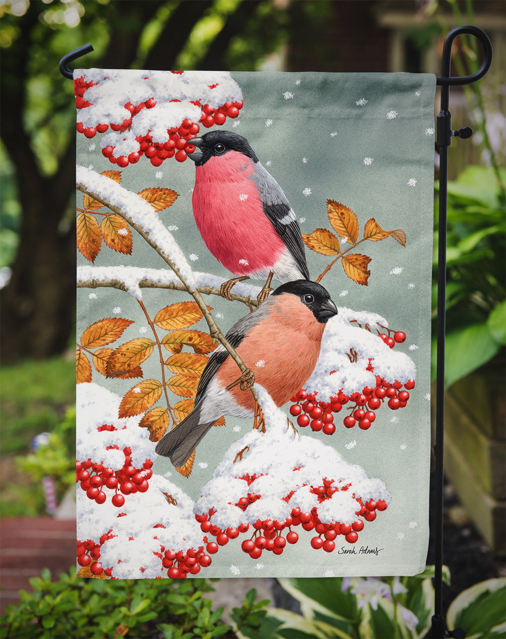 Eurasian Bullfinches Garden Flag Mailbox Decorative Yard Banner Outside Patio Artwork for Flower Beds, Garden Size, Multicolor