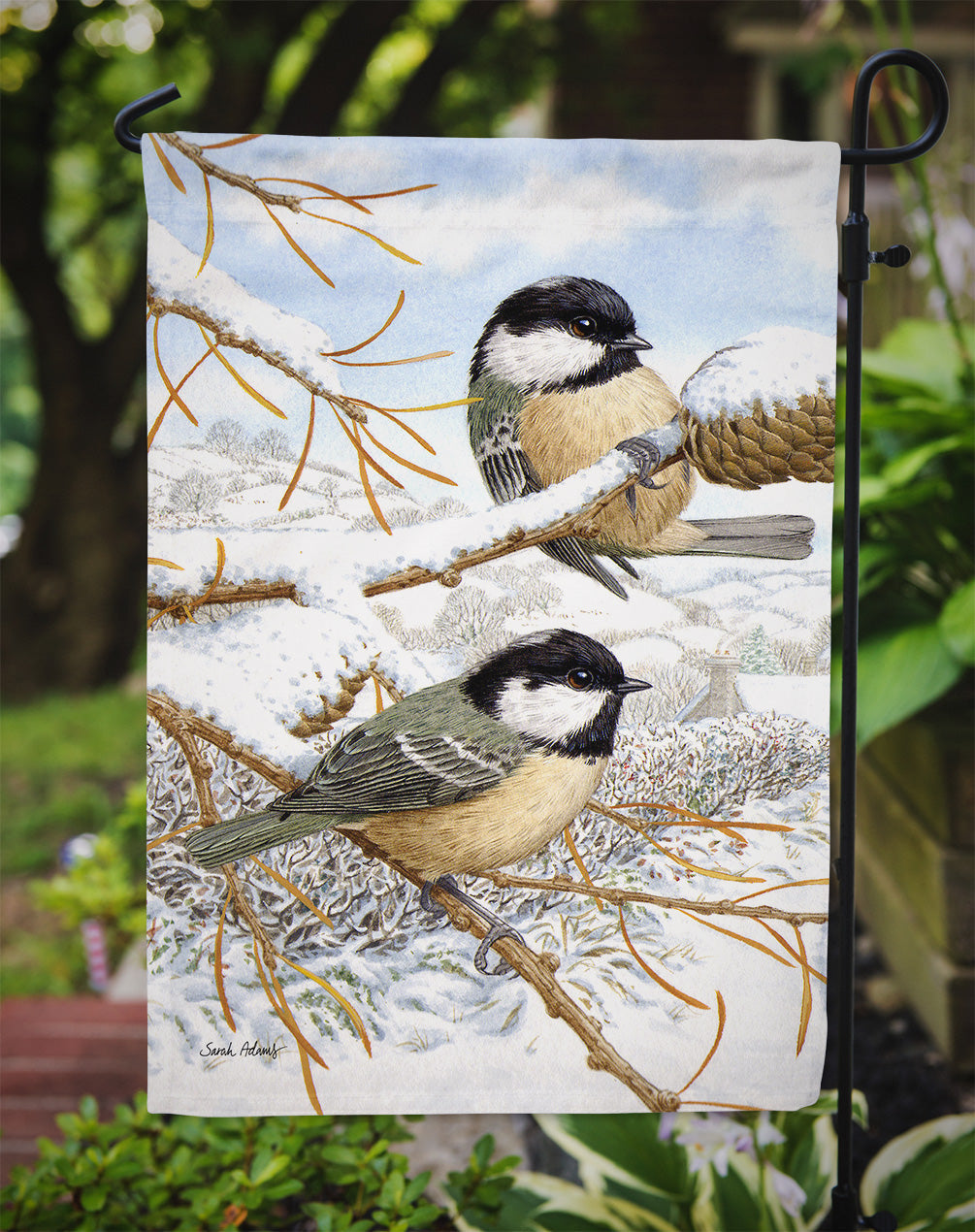 Coal Tits Garden Flag Mailbox Decorative Yard Banner Outside Patio Artwork for Flower Beds, Garden Size, Multicolor