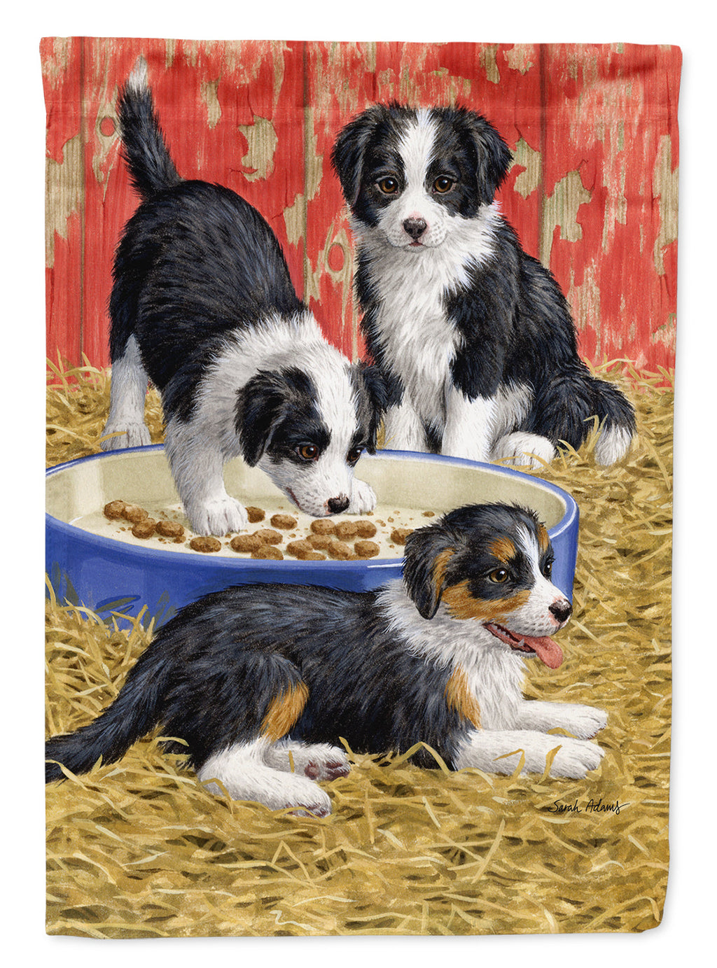 Border Collie Pups Garden Flag Mailbox Decorative Yard Banner Outside Patio Artwork for Flower Beds, Garden Size, Multicolor