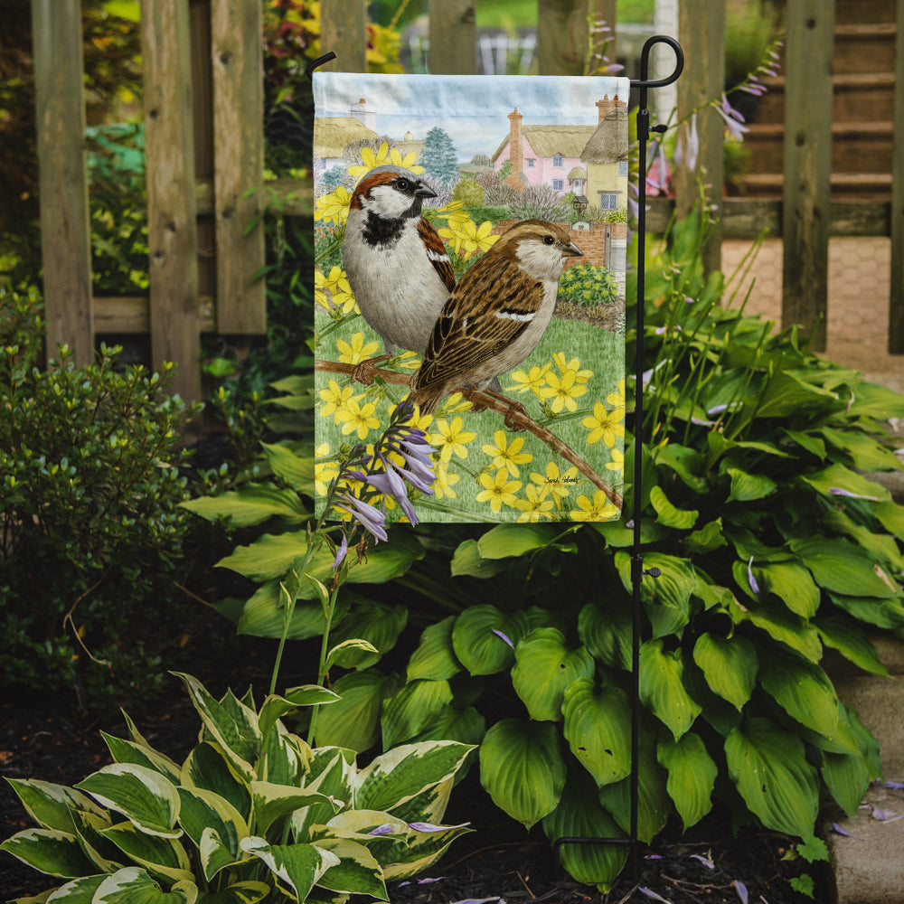 House Sparrows Garden Flag Mailbox Decorative Yard Banner Outside Patio Artwork for Flower Beds, Garden Size, Multicolor