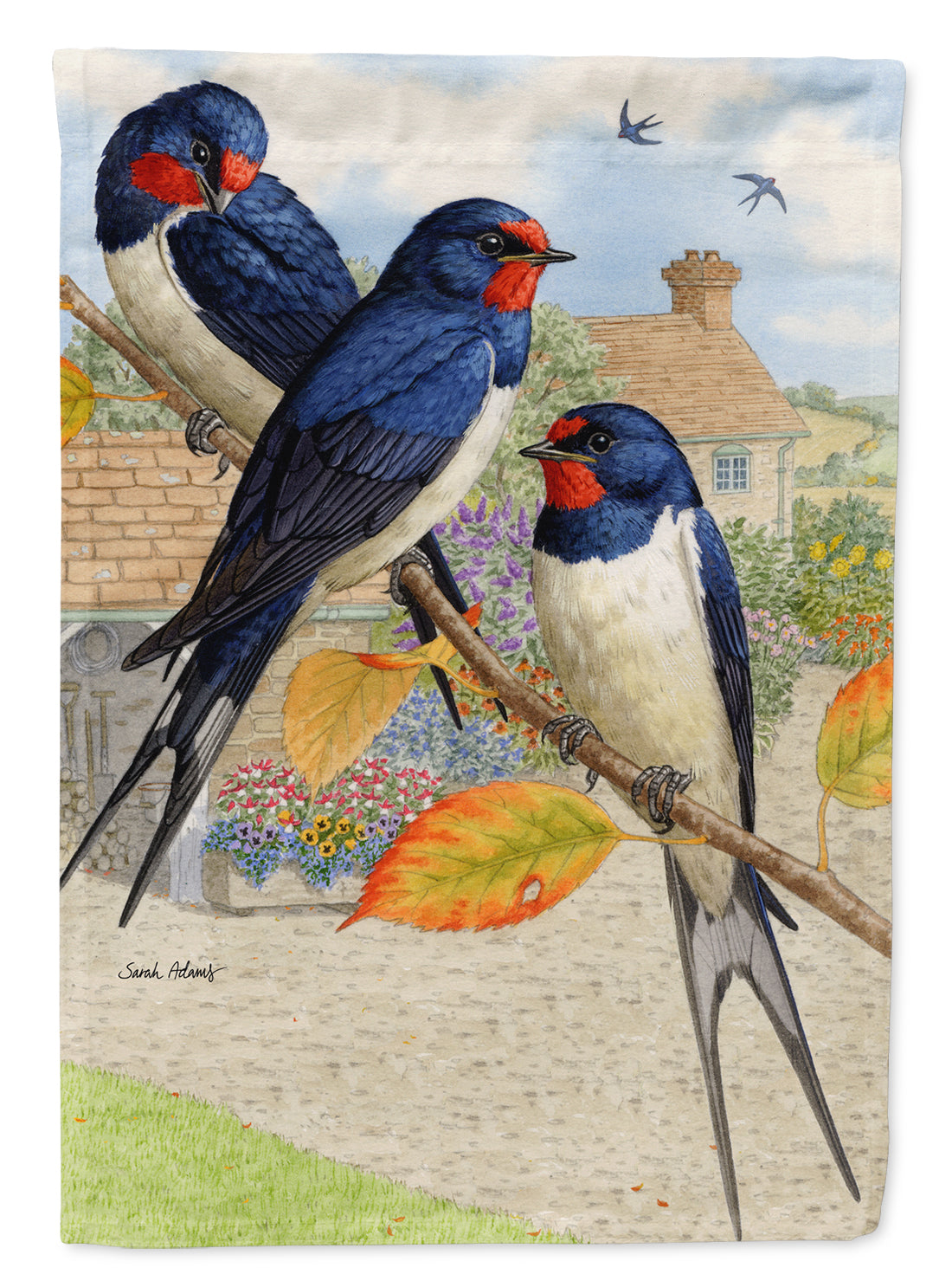 Barn Swallows Garden Flag Mailbox Decorative Yard Banner Outside Patio Artwork for Flower Beds, Garden Size, Multicolor