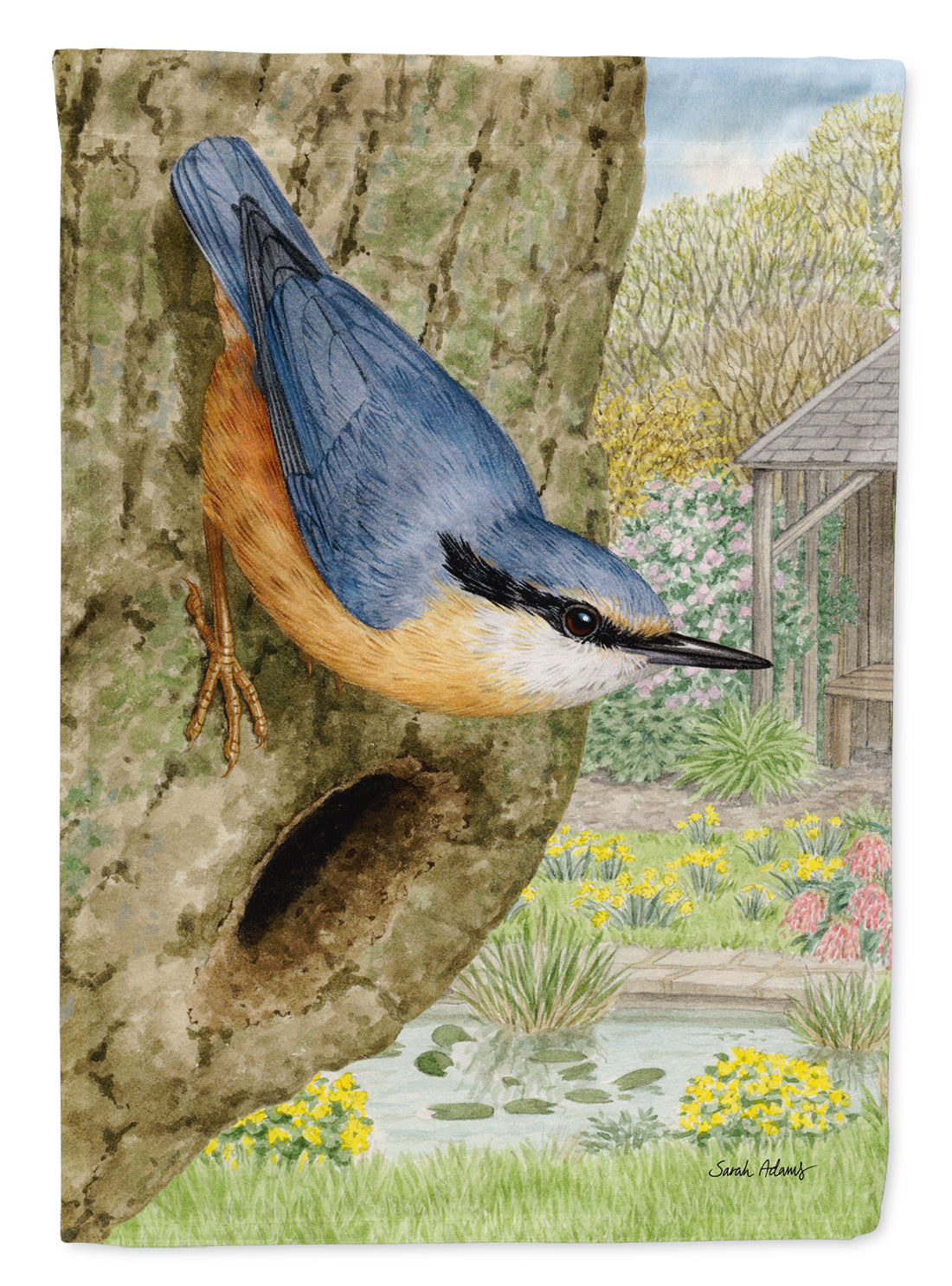 Red-breasted Nuthatch Garden Flag Mailbox Decorative Yard Banner Outside Patio Artwork for Flower Beds, Garden Size, Multicolor