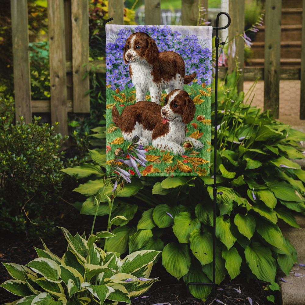 Welsh Springer Spaniel Pups Garden Flag Mailbox Decorative Yard Banner Outside Patio Artwork for Flower Beds, Garden Size, Multicolor