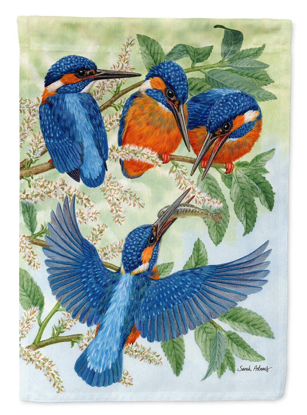 Kingfisher Family Garden Flag Mailbox Decorative Yard Banner Outside Patio Artwork for Flower Beds, Garden Size, Multicolor