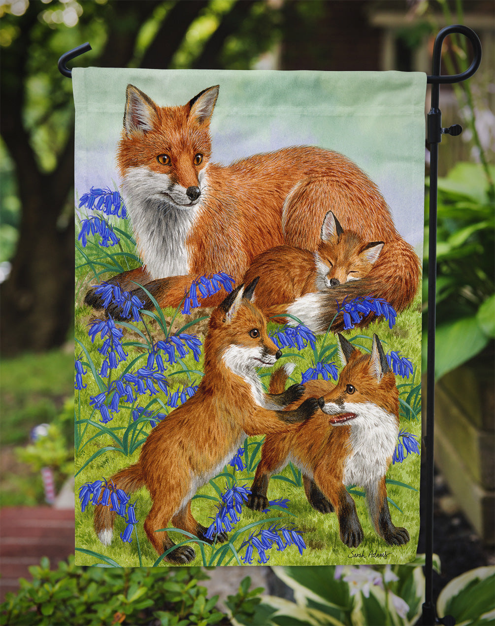 Fox Family Garden Flag Mailbox Decorative Yard Banner Outside Patio Artwork for Flower Beds, Garden Size, Multicolor