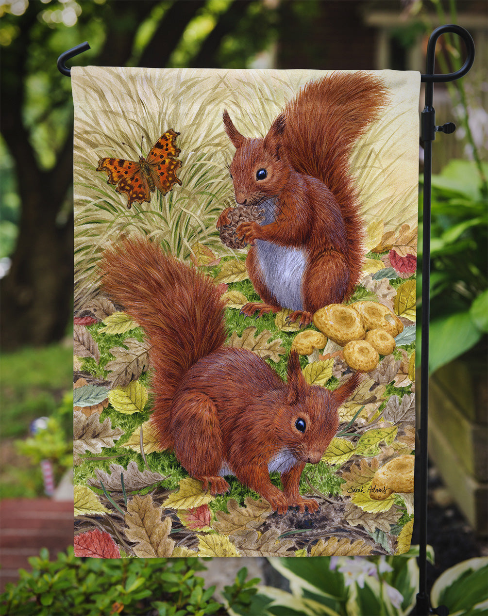 Red Squirrels Garden Flag Mailbox Decorative Yard Banner Outside Patio Artwork for Flower Beds, Garden Size, Multicolor