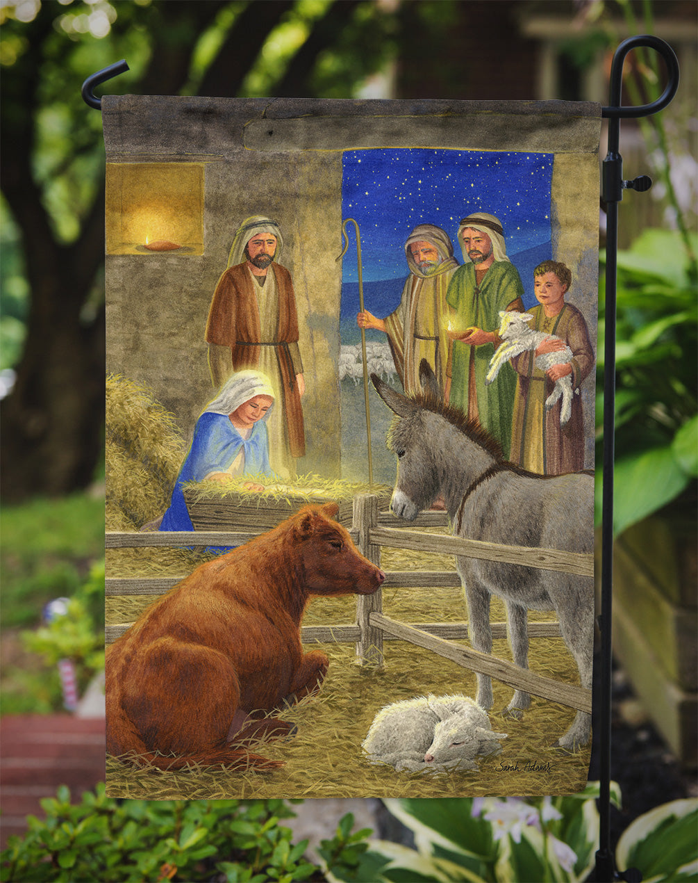 Nativity Scene Garden Flag Mailbox Decorative Yard Banner Outside Patio Artwork for Flower Beds, Garden Size, Multicolor