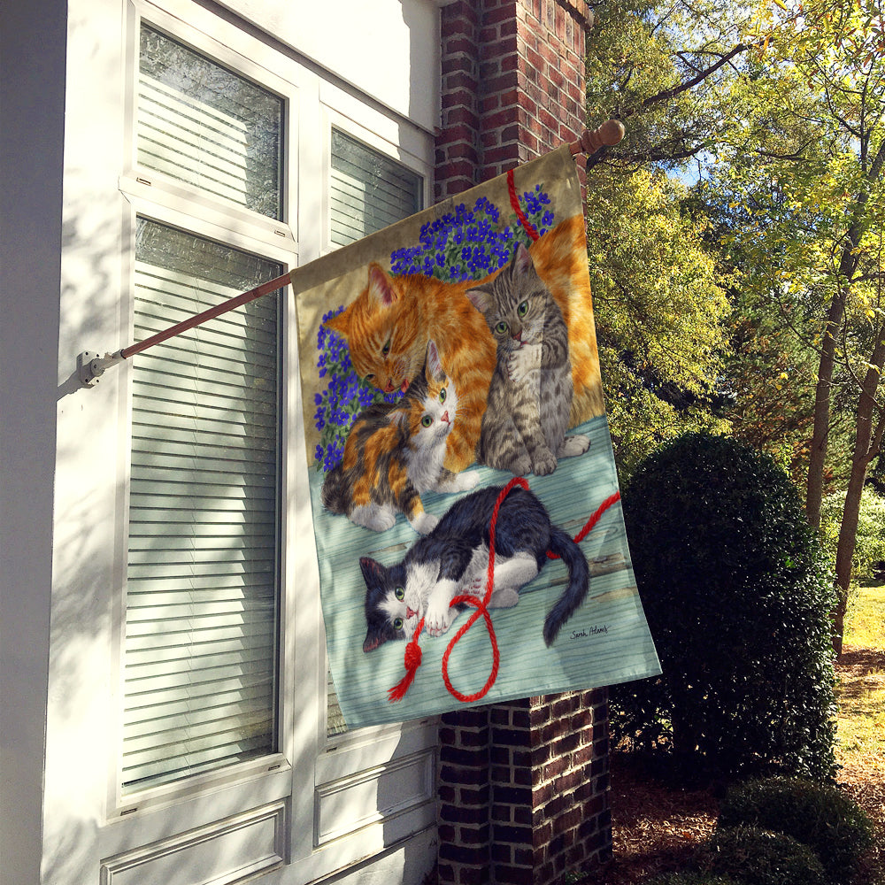 Cats House Flag 28x40 Porch Sleeve Pole Decorative Outside Yard Banner Artwork Wall Hanging, Polyester