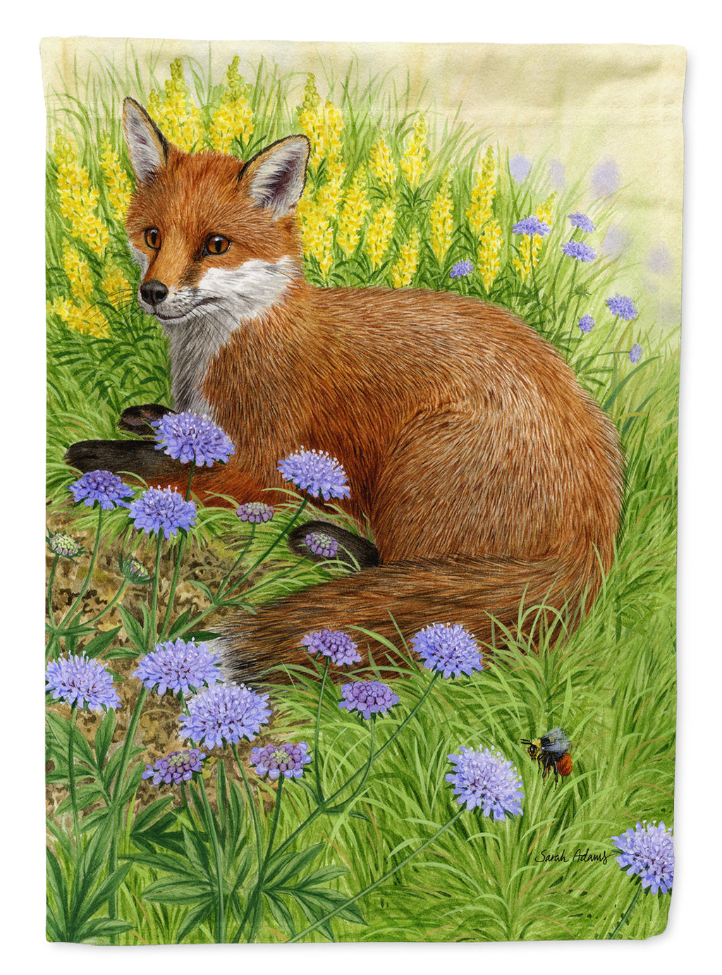 Springtime Fox Garden Flag Mailbox Decorative Yard Banner Outside Patio Artwork for Flower Beds, Garden Size, Multicolor