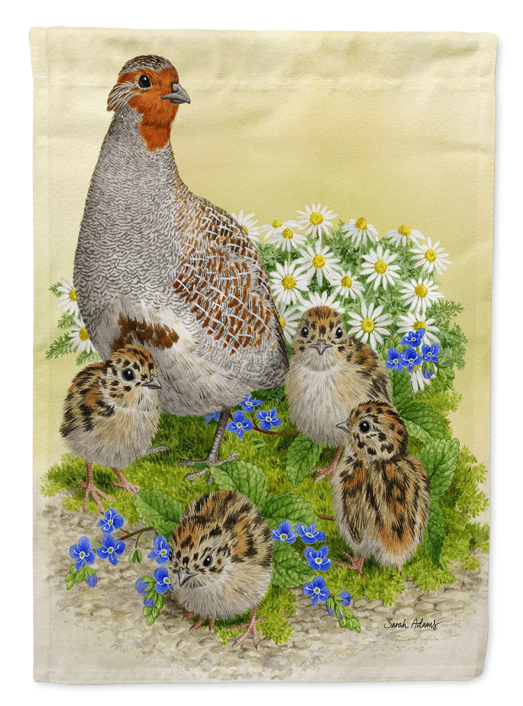 Partridge and Chicks Garden Flag Mailbox Decorative Yard Banner Outside Patio Artwork for Flower Beds, Garden Size, Multicolor